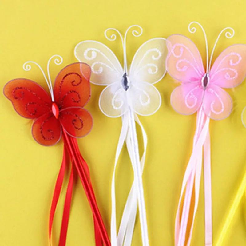 Princess Baby Girls Butterfly Fairy Wand Magic Sticks Kids Dress Up Cosplay Props Party Favors Gifts     Wedding Festival