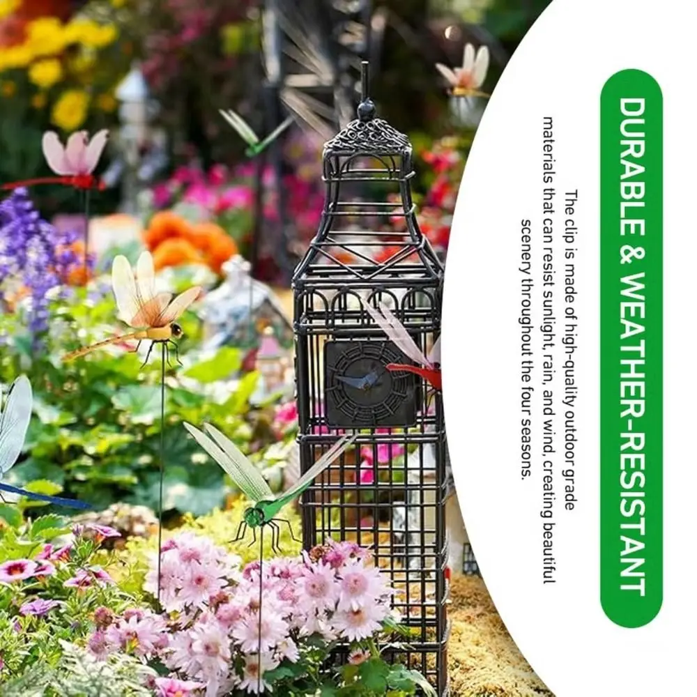 

DIY Fake Dragonfly Rod Clip Insect Repellent Rod Simulated Patio Decor Dragonfly Clips Gardening Fake Dragonfly Pole Clip