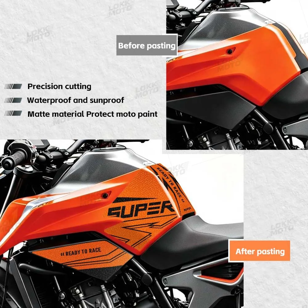 For DUKE 790 890 890R 890GP 2018-2025 Motorcycle Frosted Fuel Tank Pad Sticker Gas Oil Cap Protector Kit Decal Decor Accessories