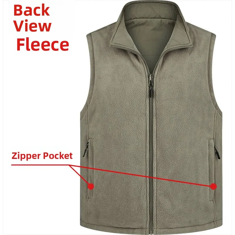 

Double-Sided Wear Fce Vest Men's Collared Autumn Winter Large Size oulder Pad Fce Lined Warm Bal Busin Casual