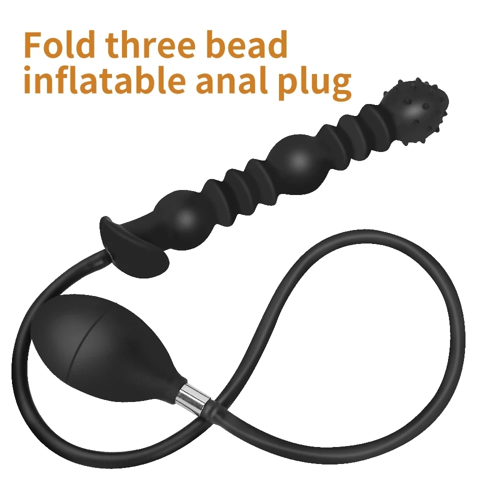 Huge Inflated Anal Plug Vagina Anus Dilator Silicone Butt Plug Inflatable Anal Plug Expandable Butt Dilator Adult Sex Toys