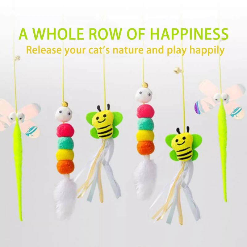 

4 PICS Cat Teaser Toys - Interactive Door Hanging Playtime with Durable Rope for Stimulating Fun - Premium Cat Accessories