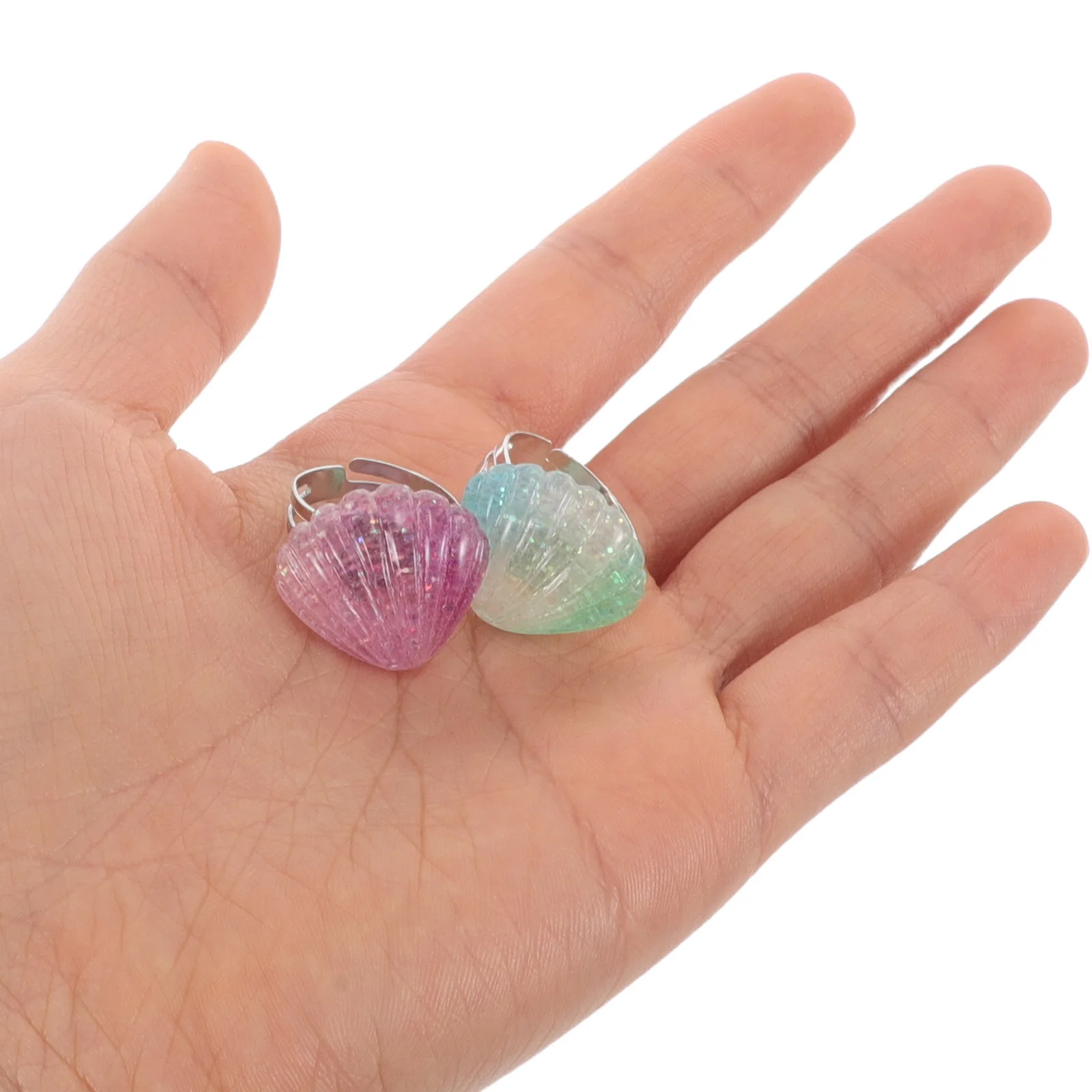 

2 Pcs Girls' Sea Ring Little Toys Beachy Rings Jewelry Decorations under The Kids' Ocean Birthday Party Accessories Pool Favors