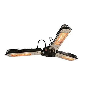 Infrared Patio Heater Trio 1500W 5100BTU Rain & Dust Resistant Silent Attachable Umbrella Noiseless Operation Outdoor Usage