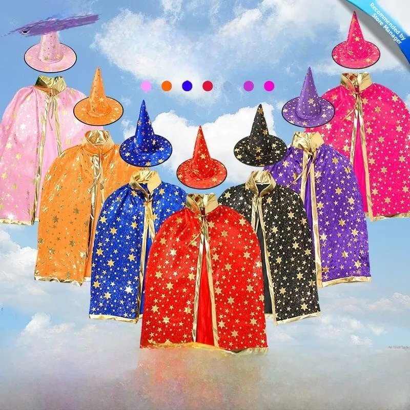 

Halloween Children's Performance Costume Witch's Robe Cowl Neck Cape Women's Men's Dress up Props Stage Performance Outfits