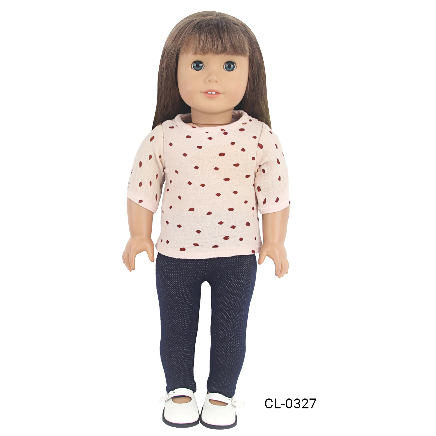 Half point short sleeved T-shirt+leggings Pants Clothes Set For 18 Inches American,43cm Baby New Born&OG Girl Doll,Girls Toy