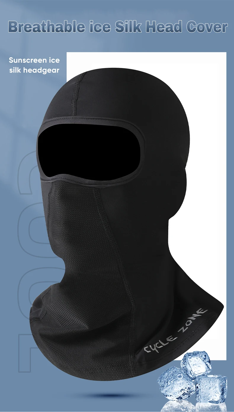 Motorrad-Vollgesichtsmaske, Herren-Sturmhaube mit Brillenloch, Fahrradmasken, UV-Schutz, atmungsaktiv, kühl, Sommer, Sport, Gesichtsmaske – Detail 1