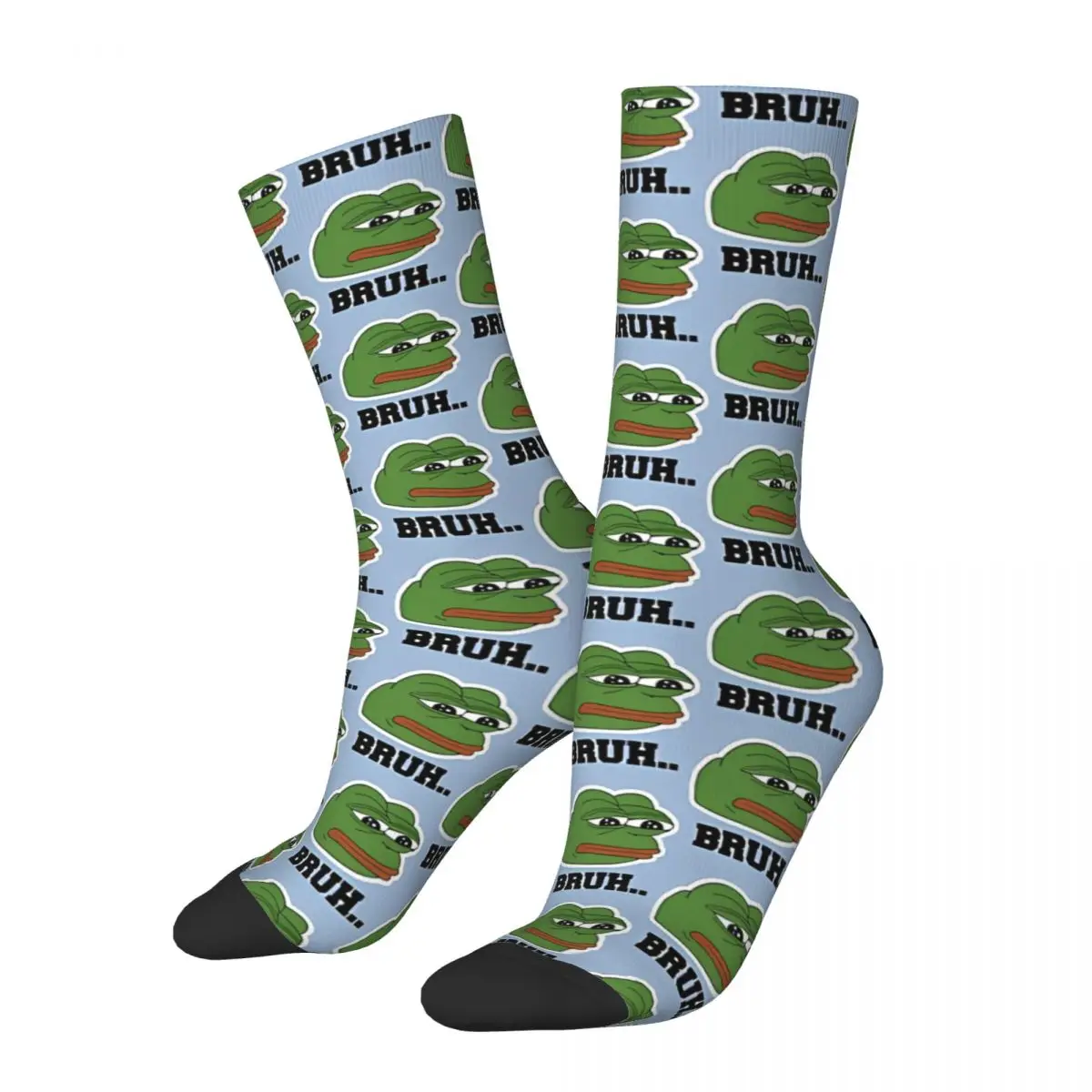 Bruh Pepe The Frog Kawaii Socks Gym Cartoon Pattern Socks