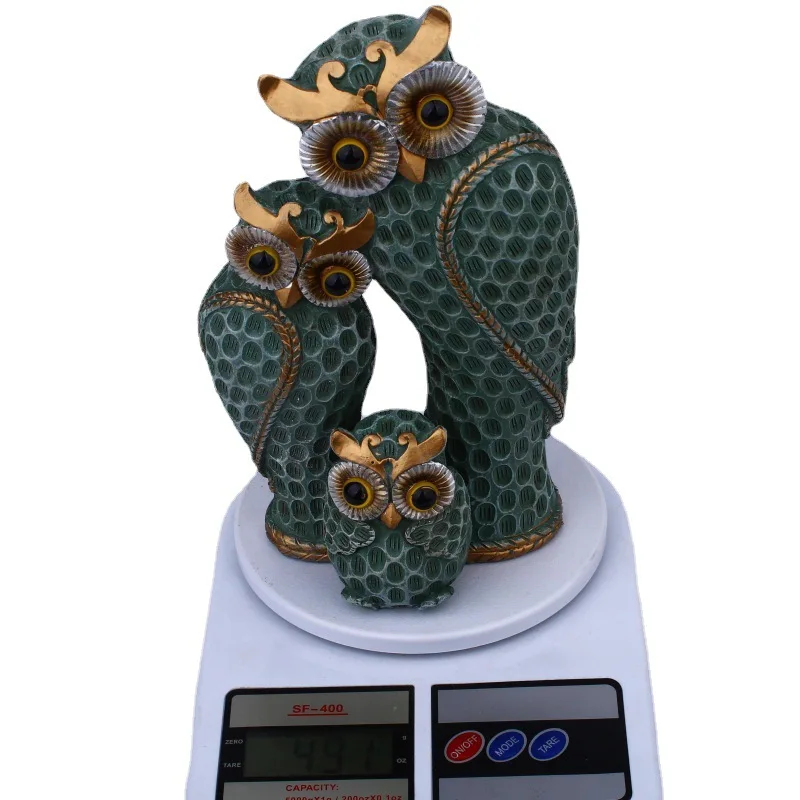 Sleek Three-Owl Family Sculpture, Premium Minimalist Figurines, Versatile Home Office Decor & Collectible Craftsmanship