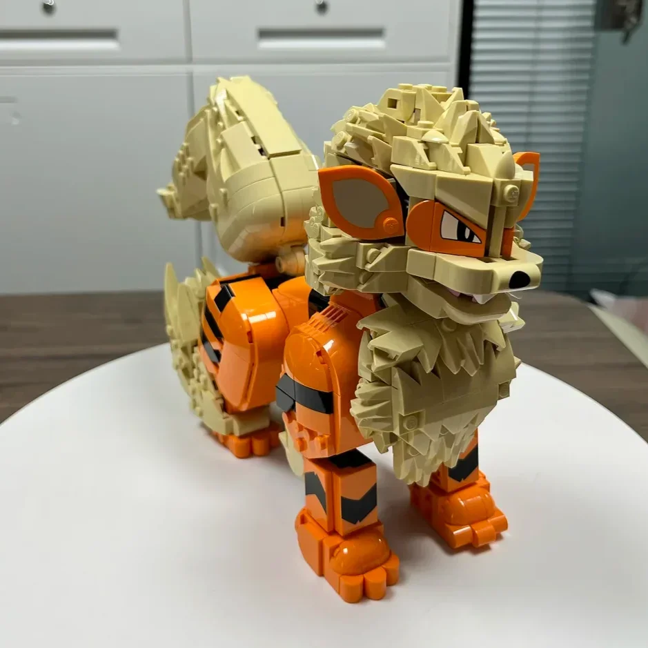 New 1190pcs Monster Wind Dog Animal Elf Orange Hound Fire Puppy 3D Model Building Blocks Toys Ornament Birthday Gifts - view 4