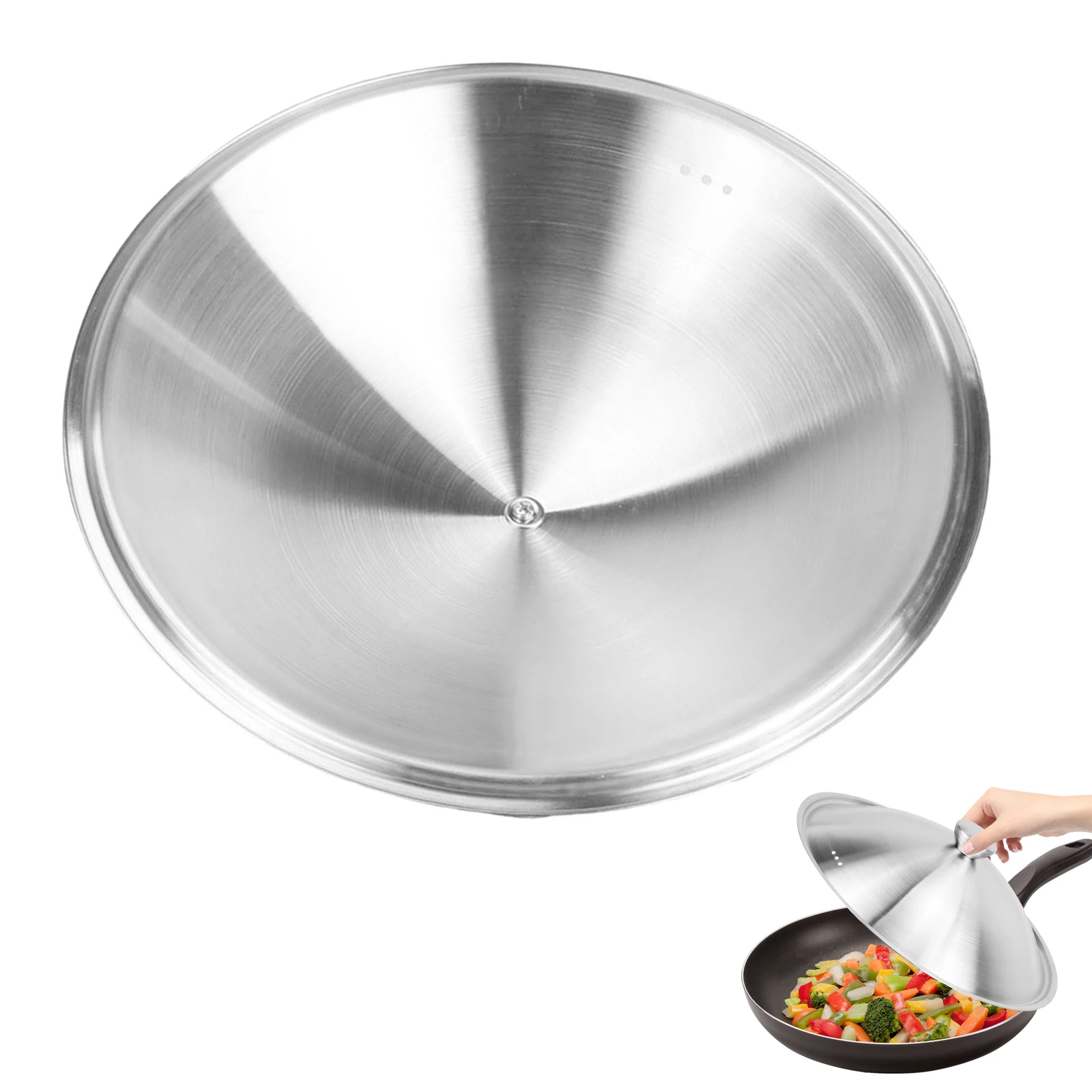 

Крышка кастрюли из нержавеющей стали, металлическая крышка для сковороды, универсальная крышка для сковороды, защита от разливов для суповых кастрюль, воксов, сковородок, металлическая крышка кастрюли