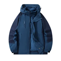 Men Woman Windbreaker 3 in 1 Casual Winter Parkas Jacket Male Outdoor Casual Jacket Hooded Outdoor Thick Warm Padded Snow Coat 5