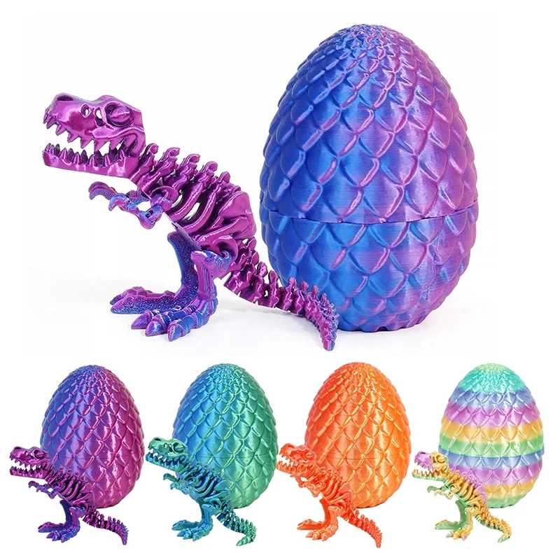 3D Printing Tyrannosaurus Rex Egg Skeleton Keel Colorful Dragon Egg Creative Birthday Gift Easter Gift Resurrection Egg Decor