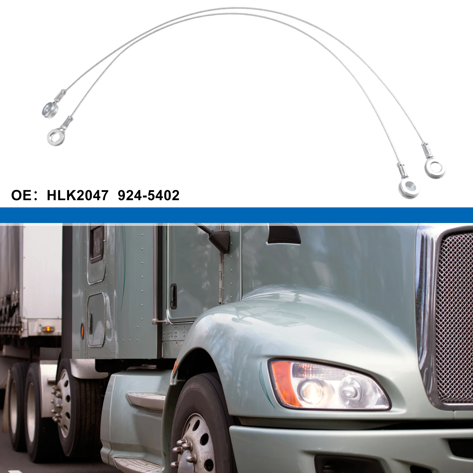 

UXCELL 2 Pcs Auto Car Hood Stay Control Cable Fit for Peterbilt 357 375 Silver Tone