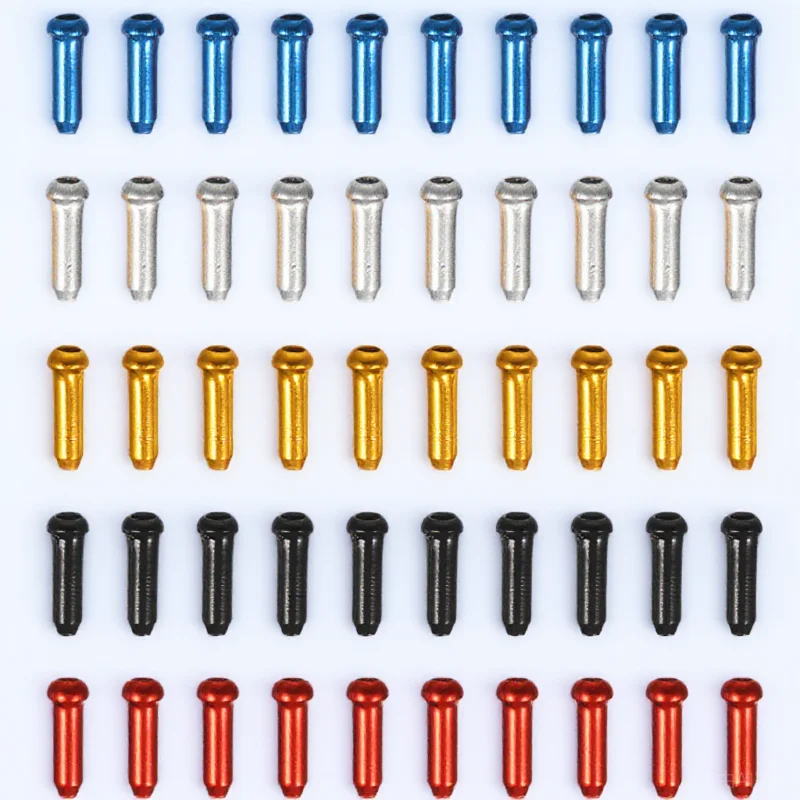 

50pcs Brake Cable Cap Aluminum Alloy Tail End Caps Crimp Cover Bike Wire Accessory Gear for Bicycle Brake Line