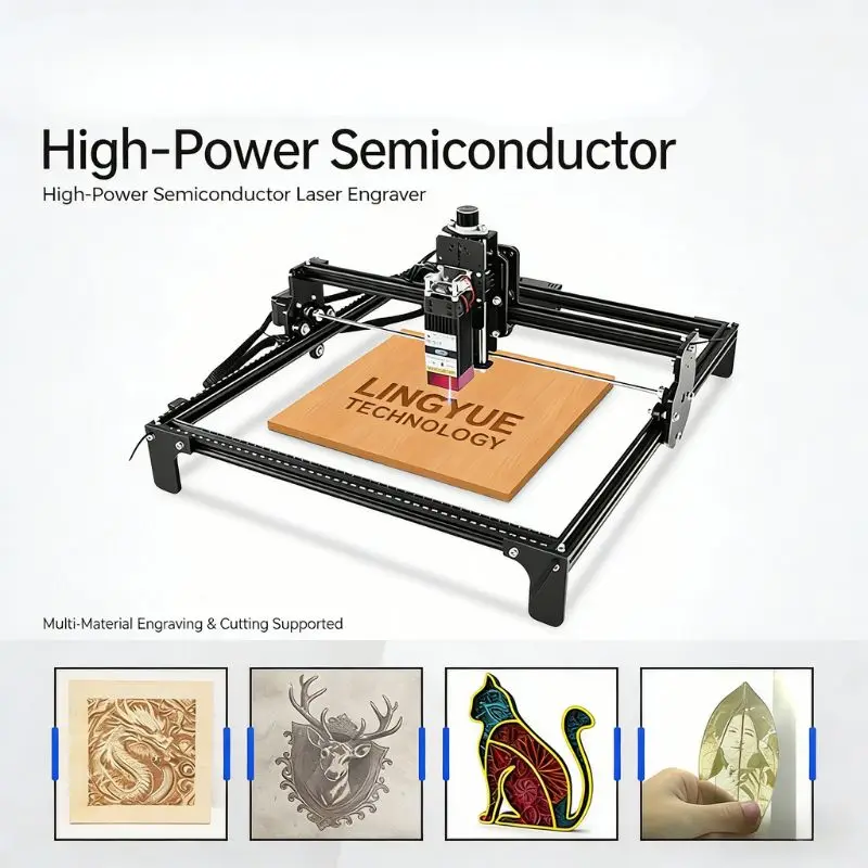 Home Use Compact Laser Engraving Cutting Machine Multifunctional for Wood Leather Stainless Steel Engraving