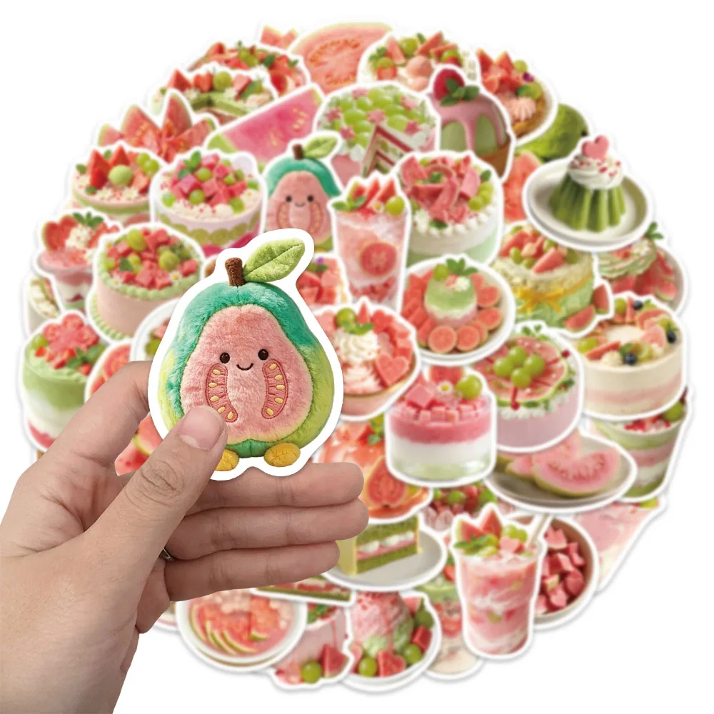 50PCS Cartoon Pink Barley Theme Fruit Flavor Decorative Stickers DIY Postcard Notebook Water Bottle Waterproof Stickers