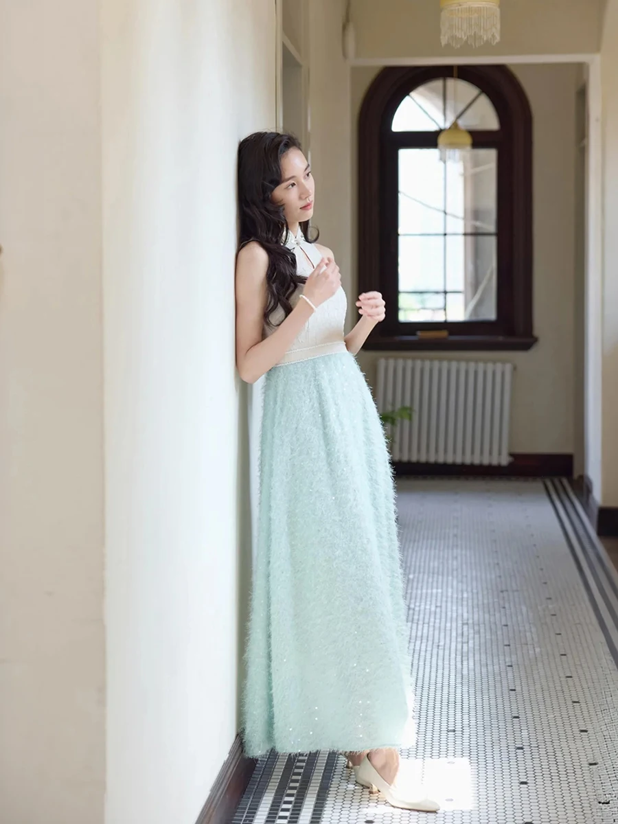 

Классическое длинное платье Ele Long Svel с молнией от Jiajia для весенне-летних и осенних свадеб