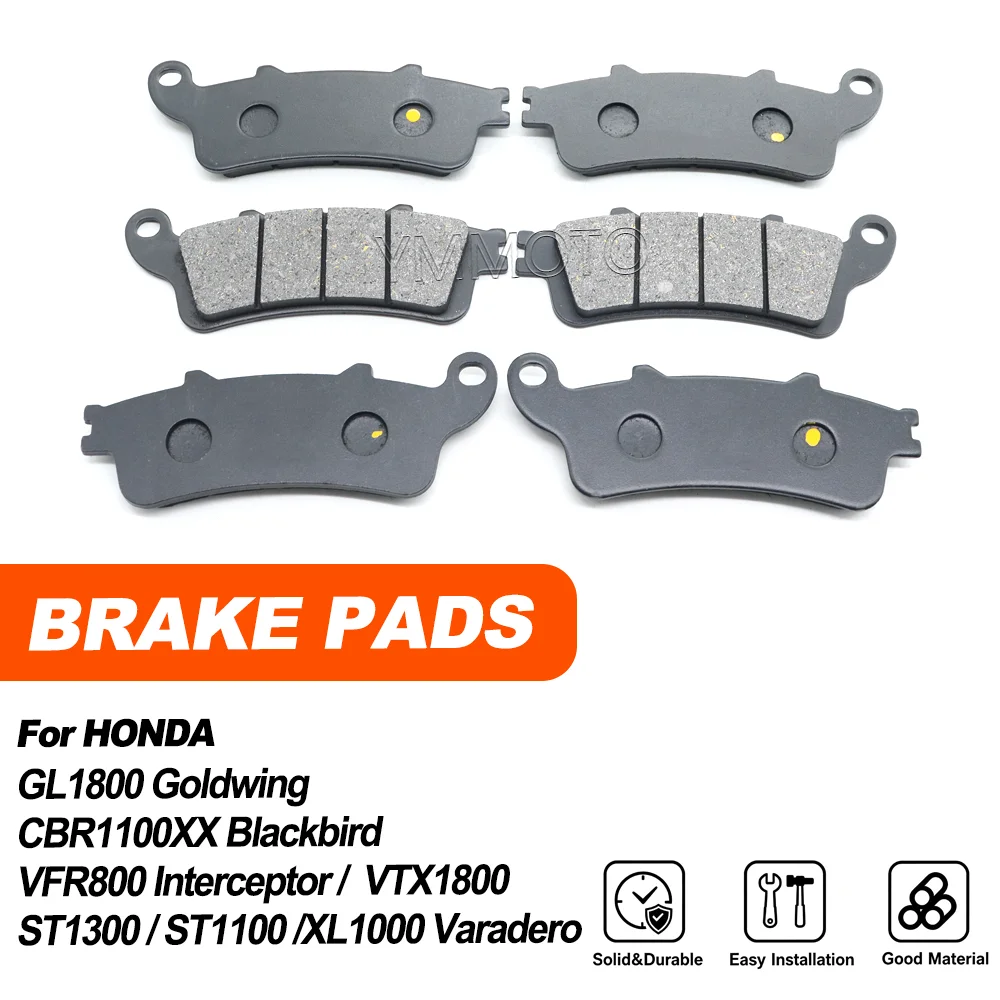 For HONDA VFR800 Interceptor CBR1100XX CBR 1100XX Blackbird ST1100 ST1300 Motorcycle Front Rear Brake Pads GL1800 Goldwing