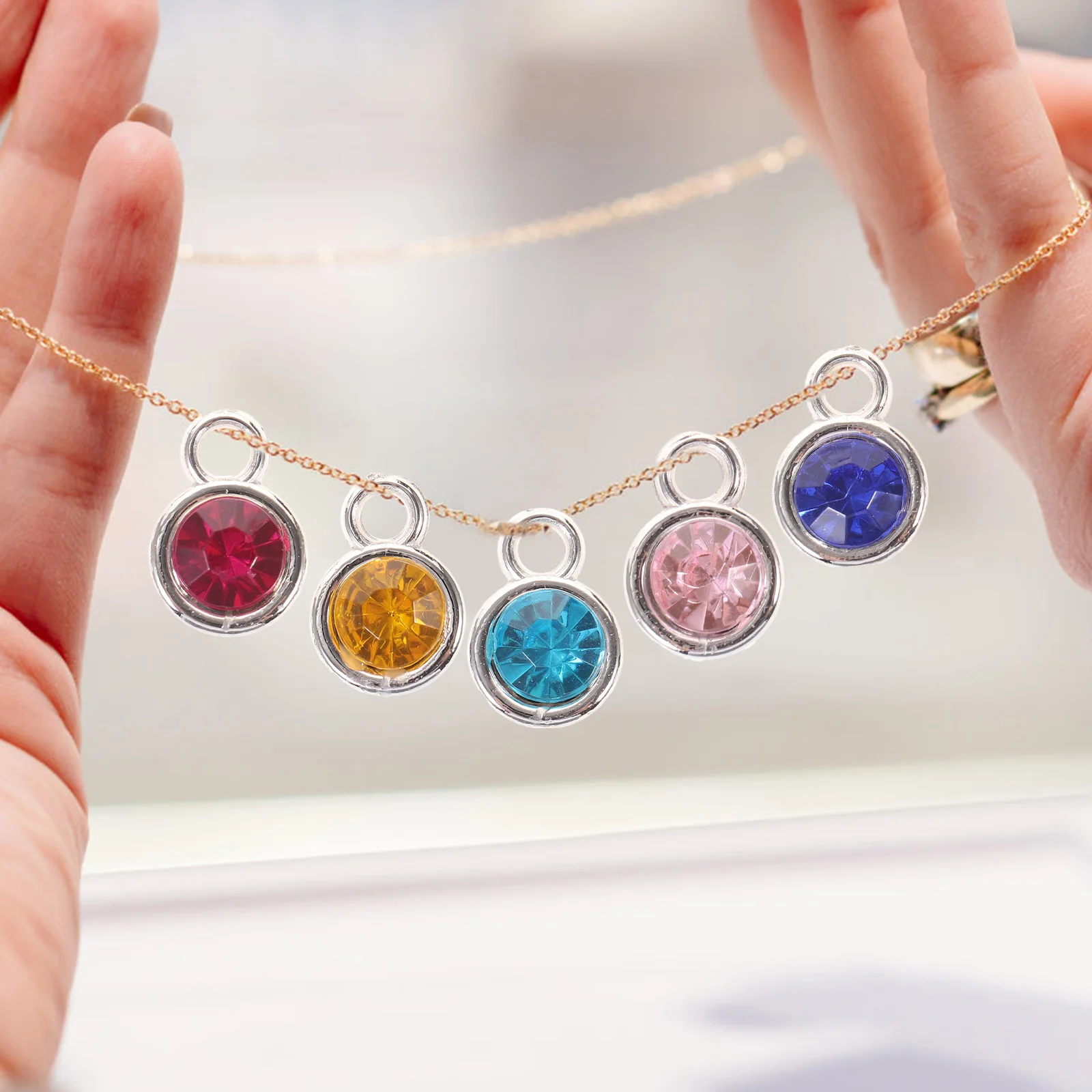 

50pcs Crystal Pendant Gifts Gemstone Alloy Charm Dangle Jewelry Making Supplies DIY Bracelet Necklace Decor Packaging Box