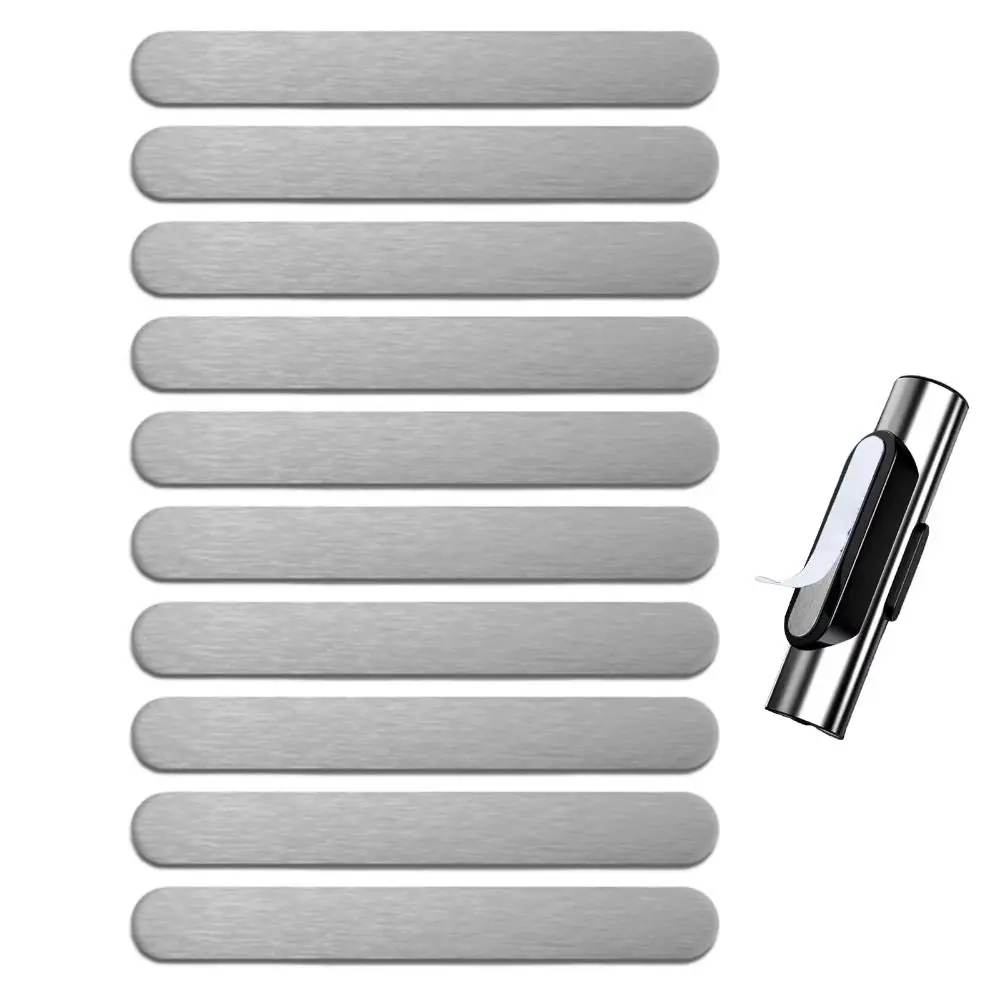 10PCS Reusable Adhesive Metal Plate Long Strip Self-Adhesive Self-adhesive Metal Sheet Versatile Strong Hold Self-Adhesive Patch