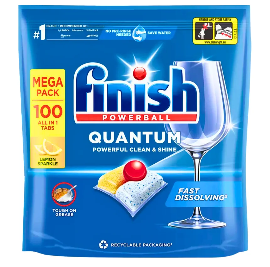 FINISH Quantum All in One Lemon 100 stuks vaatwascapsules