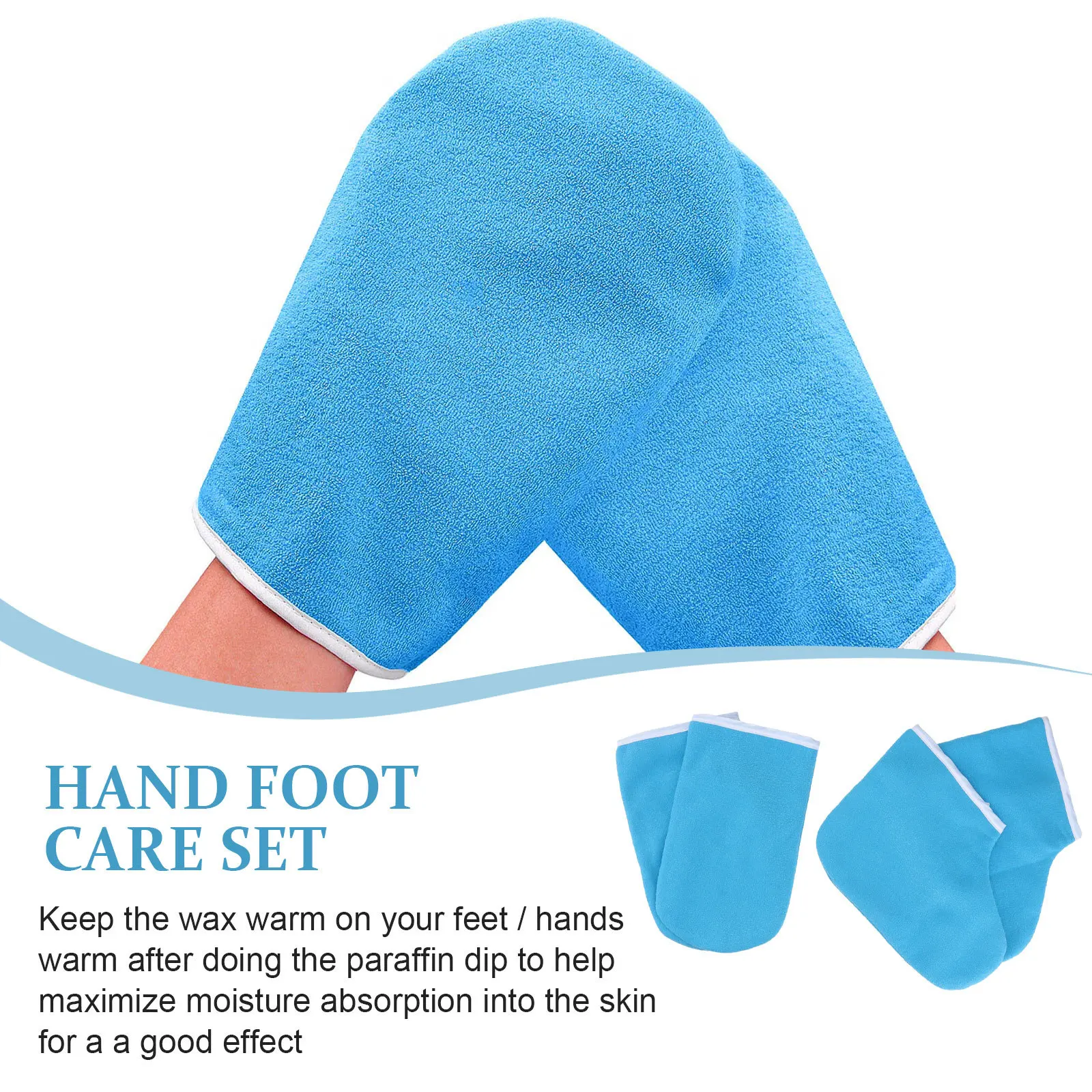 1 set 1 Set Paraffin Therapy Gloves Covers Kit For Hands Feet Moisturizing Warm Bath Socks Spa Care Accessories Wax Foot Cover