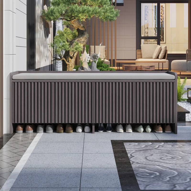 الحديثة مع مقعد خزانة الأحذية مدخل قاعة المدخل العمودي مصمم توفير مساحة رخيصة رف الأحذية الفاخرة موبليس أثاث المنزل