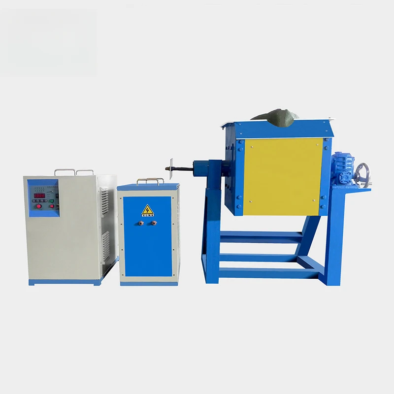 100Kg Rotary Induction Copper Scrap Melting Crucible Furnace
