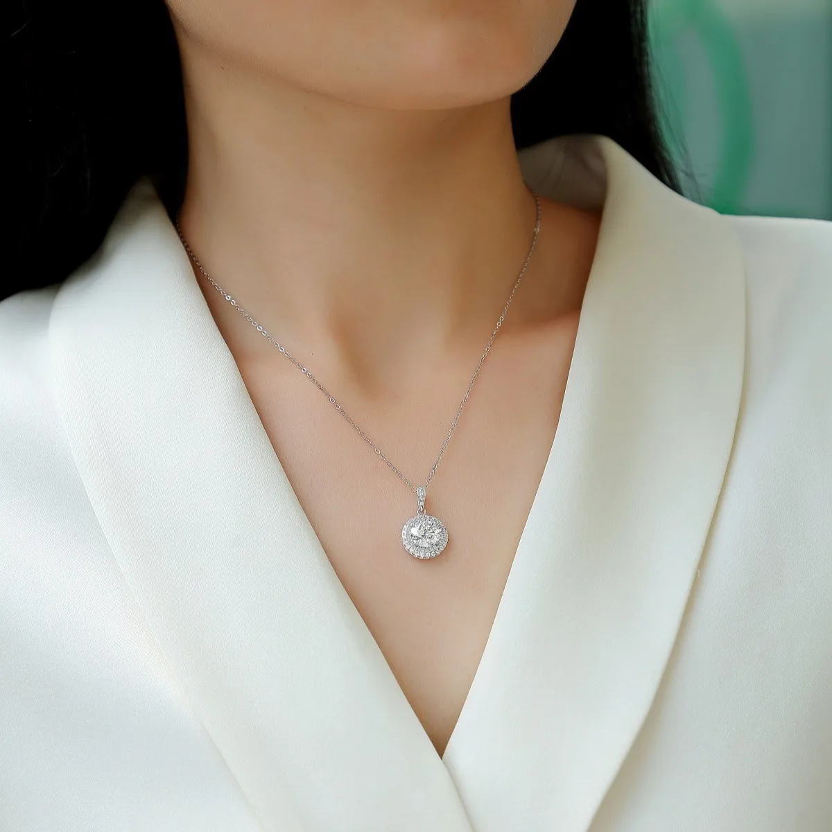925 Sterling Silver 18k Gold Plated Necklace Single Sparkling Zircon Clavicle Chain for Women Wedding Jewelry collares