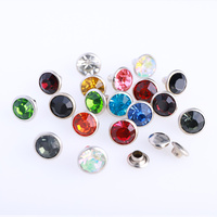 100Sets 6/8mm Crystal AB Trim Rivets Rhinestone Diamond Studs For DIY Crafts Clothing Bag Leather Deco Spikes Glass Drill Rebite