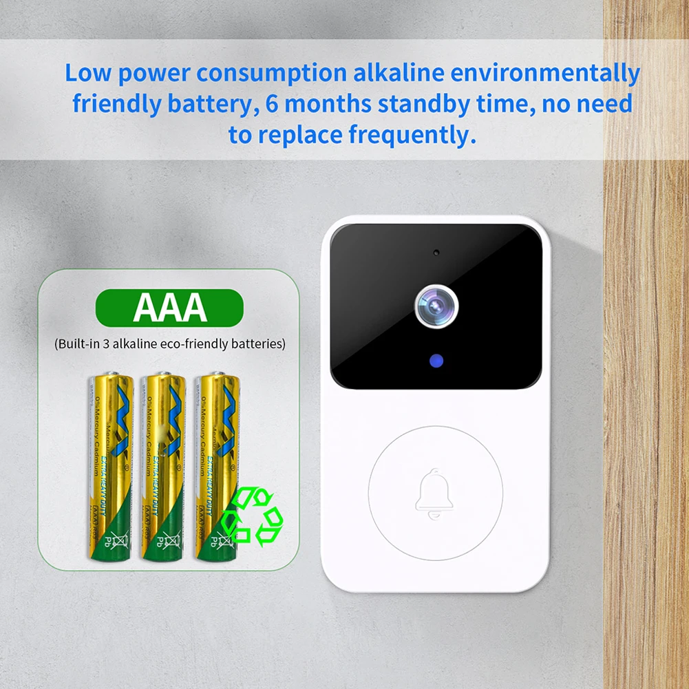 2.4GHz WiFi Wireless Video Doorbell Camera Night Vision Wireless Visual Intercom Doorbell Two-way Intercom for Home Security