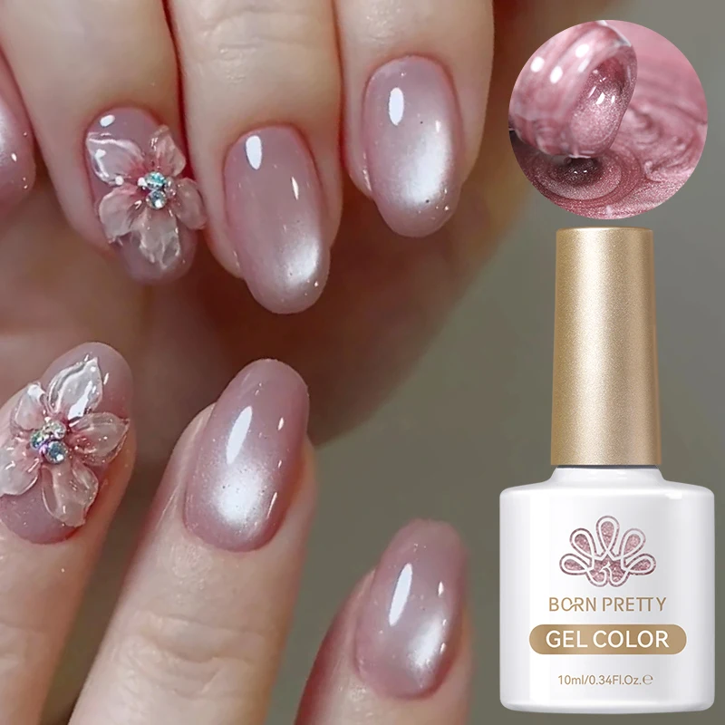 BORN PRETTY 1 Bottle 10ml Dried Rose Moon Light Cat Magnetic Gel Ultra Shine Soak Off UV Gel Nail Art Varnish