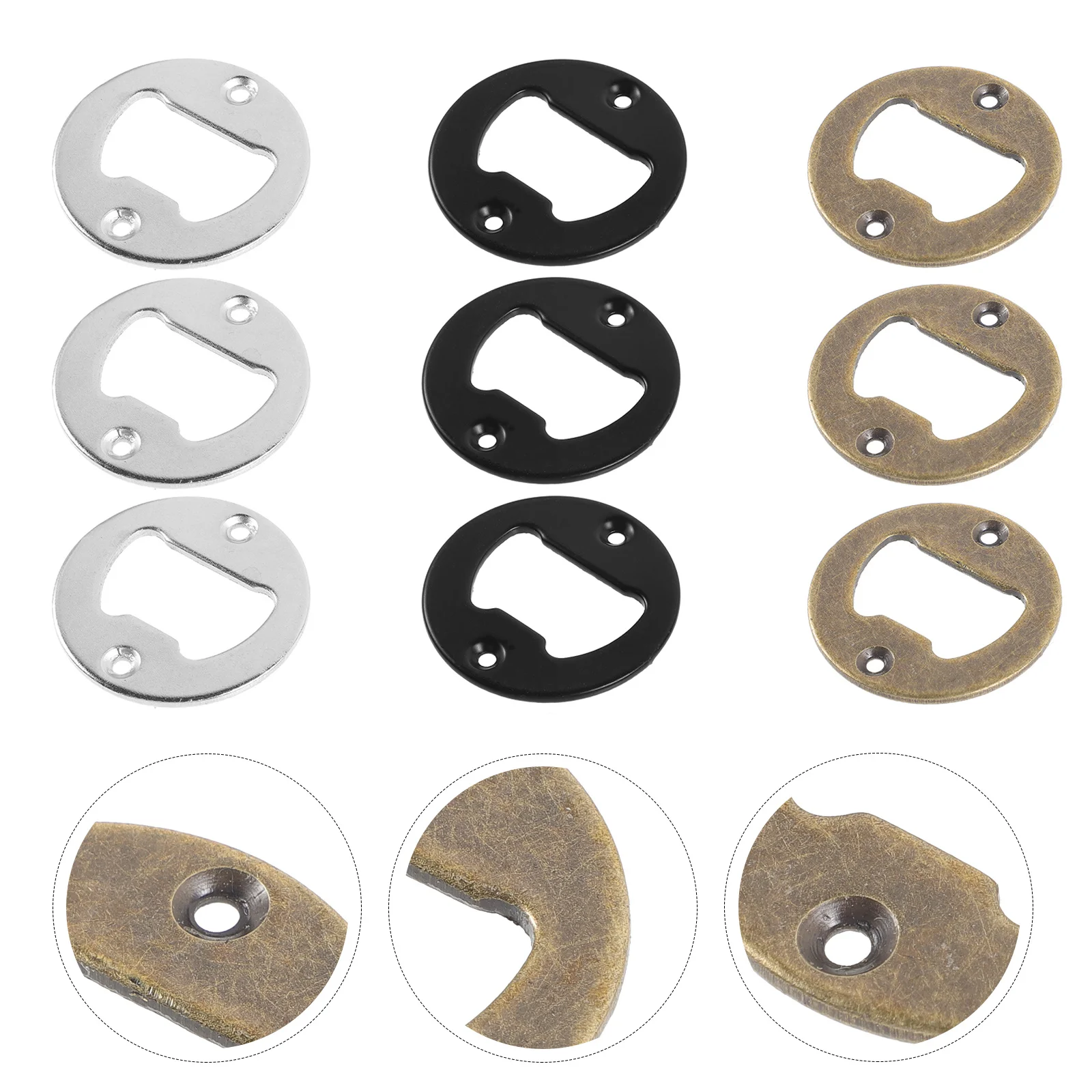 

1Set Round Bottle Opener Inserts DIY Project Supplies Easy Installation Compact Storage Screws Screwdriver