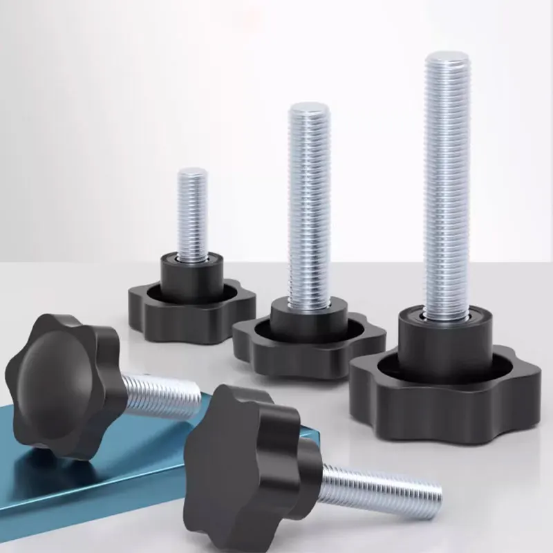 25# M4M5M6x8-60mm Plum Hand Tightening Screws Star Handle Plastic Head Knob Handle Bolts image 2