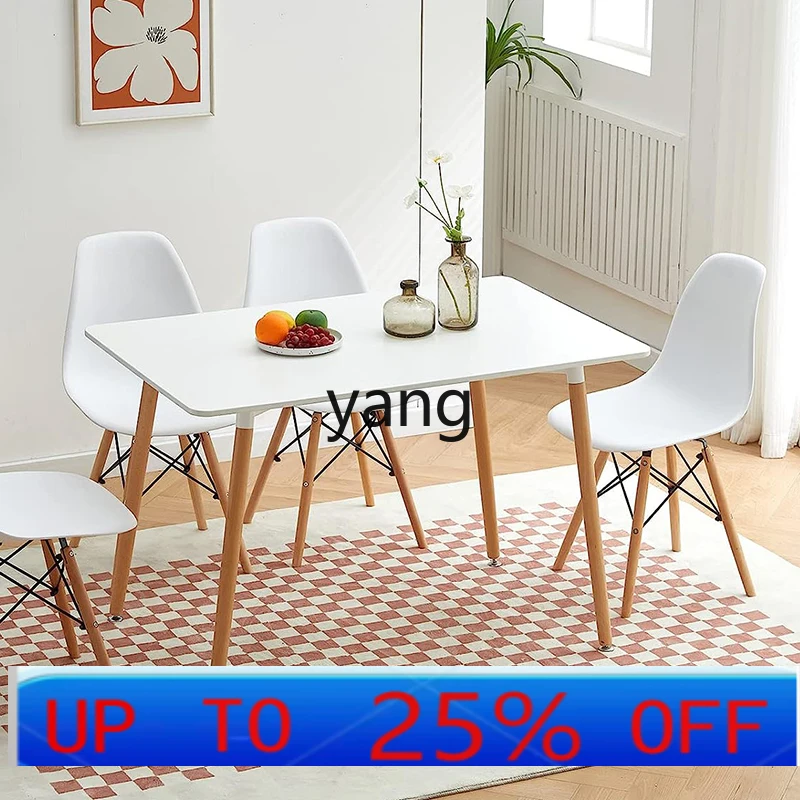 

LMMsquare table household small apartment simple dining table solid wood reception negotiation table