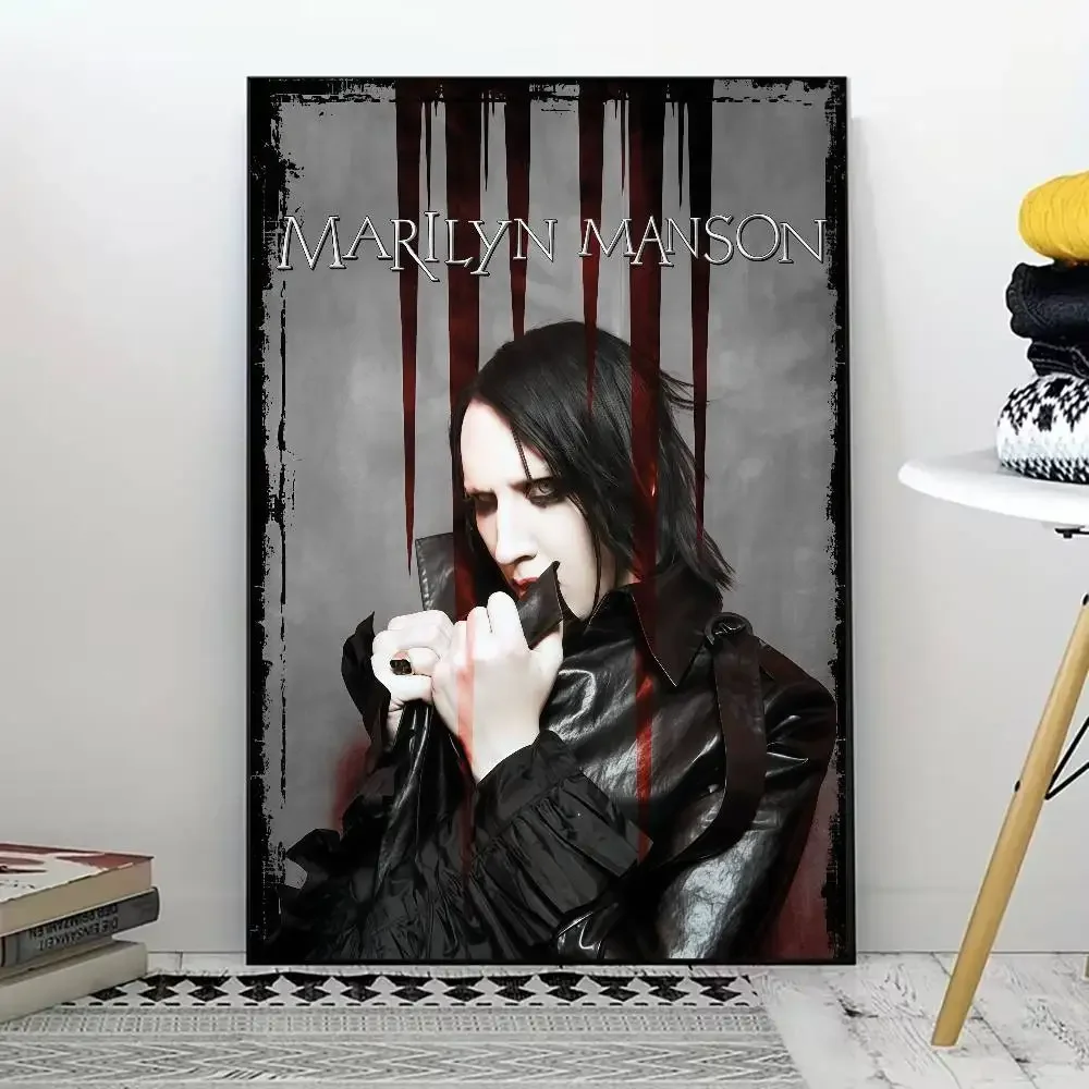 Singer M-marilyn M-manson Poster for Modern Decor in Home Offices, Bedrooms, Living Rooms, Kitchens, Bathrooms.