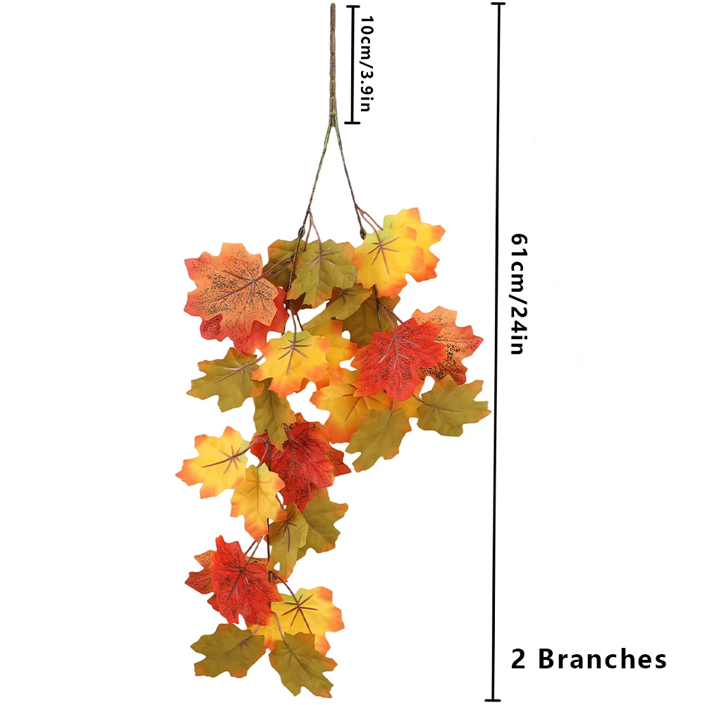 61cm/75cm künstliche Herbst Ahorn Reben gefälschte Ahorn Pflanzen hängen Rebe Zweig für zu Hause im Freien Party Festival Halloween Dekor – Detail 8