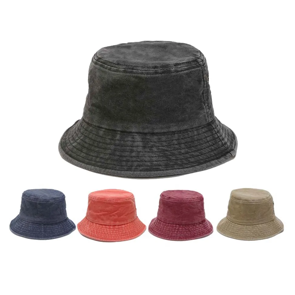 2023 New Foldable Fisherman Hat Washed Denim Bucket Hats Unisex Fashion Bob Caps Hip Hop Gorros Men Women Panama Bucket Cap