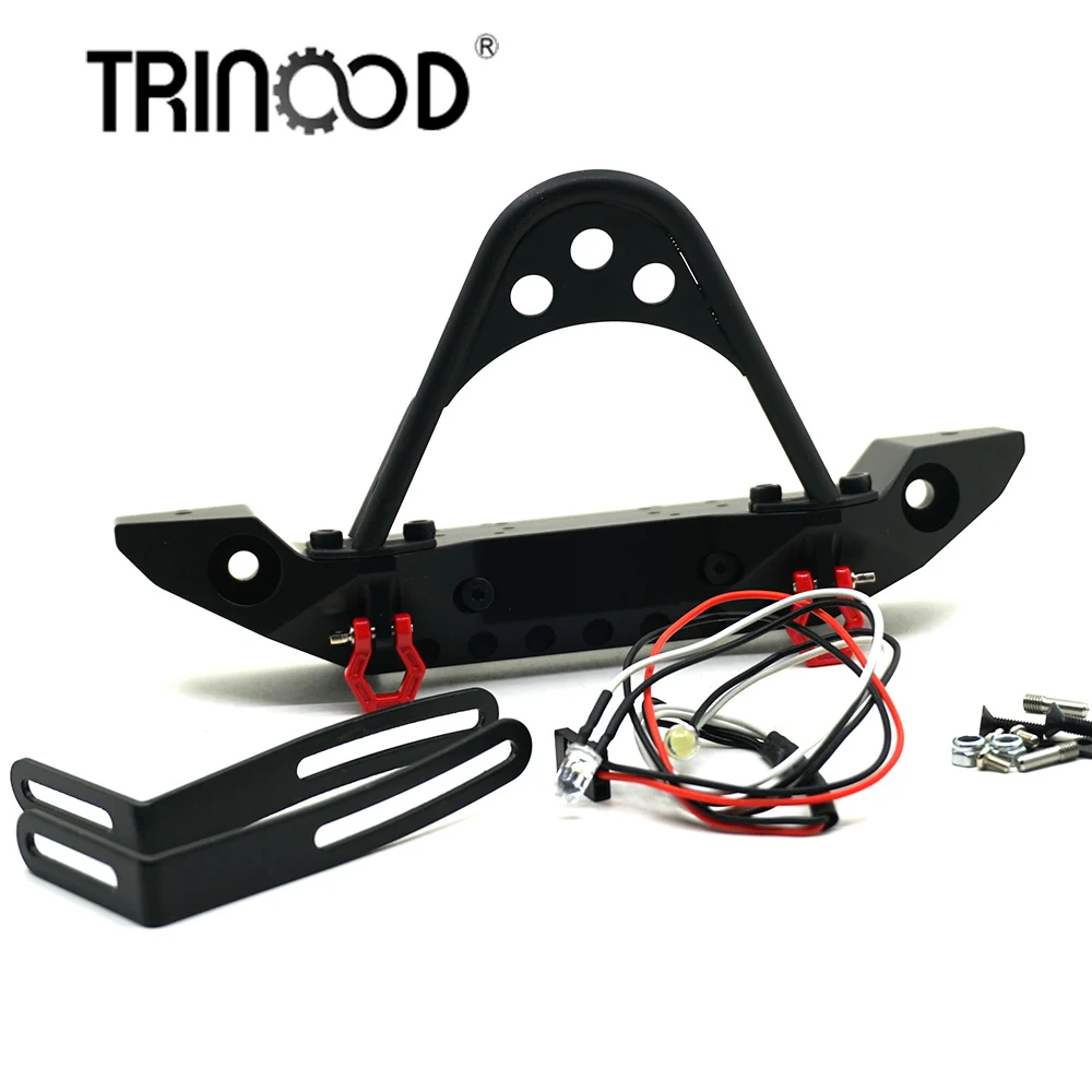 

Металлический передний бампер TRINOOD с подсветкой для 1/10 RC гусеничного автомобиля D90 Axial SCX10 I 90047, обновленные детали Wrangler