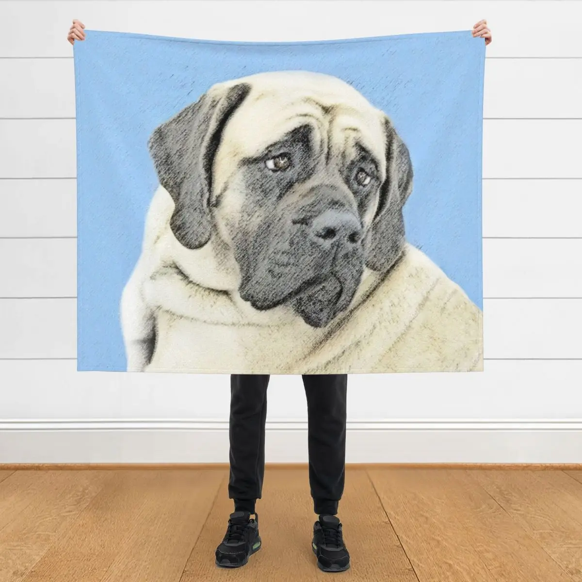 

English Mastiff (Fawn) Throw Blanket Sleeping Bag Soft Plaid Luxury Designer Blankets