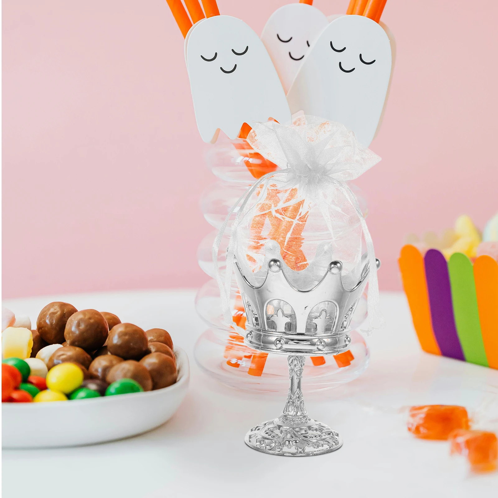 

12Pcs Crown Shaped Candy Boxes Drawstring Pouch Birthday Wedding Party Favor Box Decorative Candy Holder Christmas Baby Shower