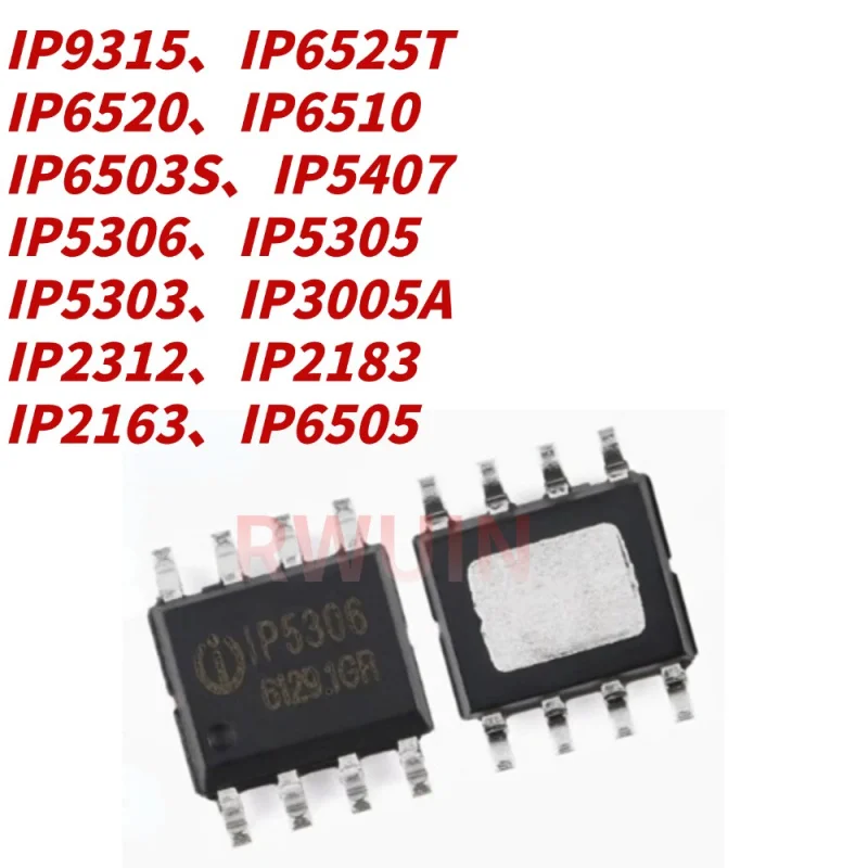 Original Genuine SOP-8, 10 pcs, IP2163 IP2AVI IP2312 IP3005A IP5305 IP5306 IP5407 IP6503S IP6505 IP6510 IP6520 IP6525T IPHau15