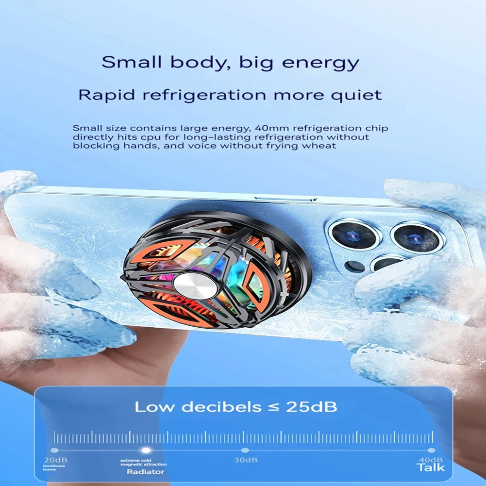 GT31 Magnetic Phone Cooler Portable Phone Semiconductor Radiator Mobile Gaming Video Streaming Phone Fan
