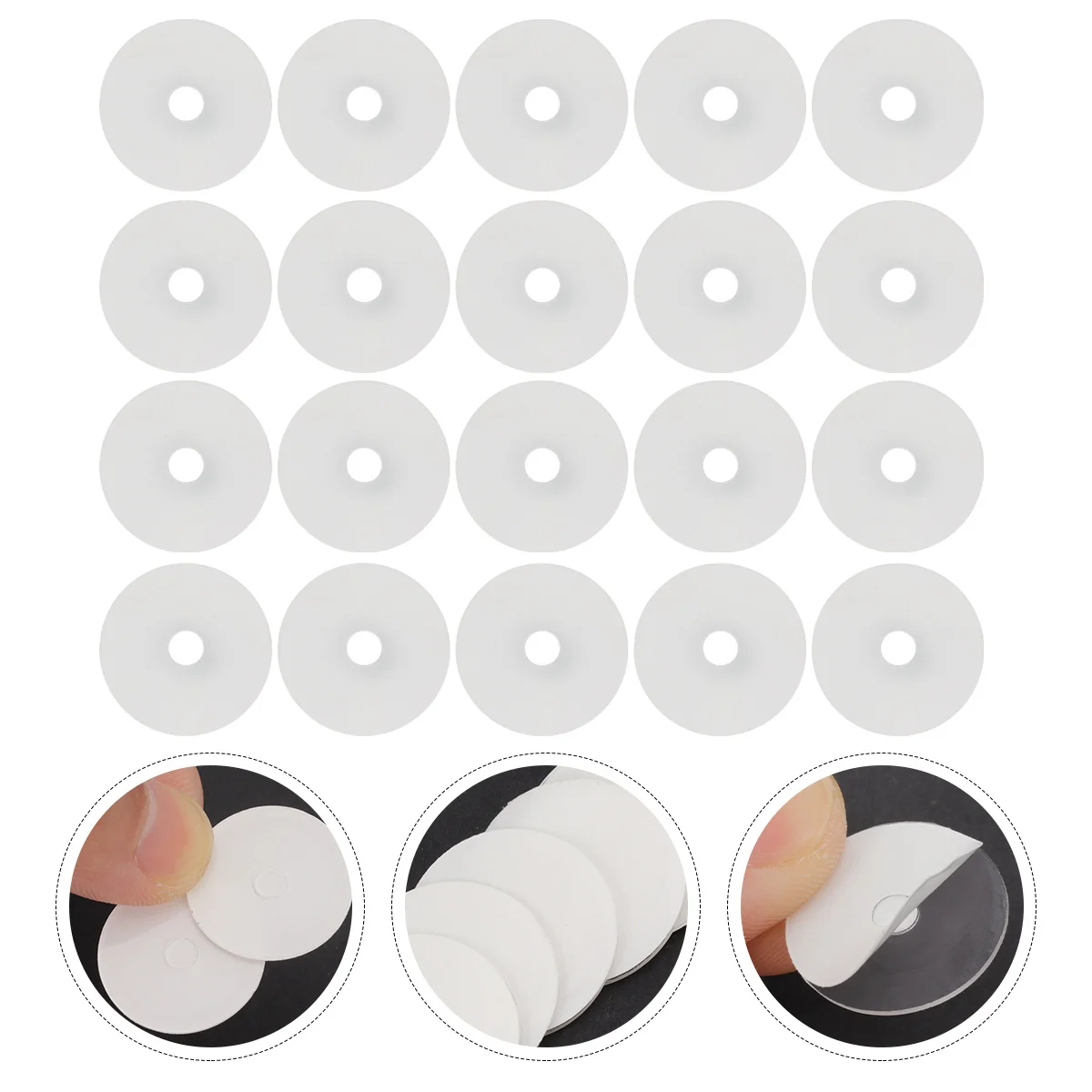 

20pcs Air Nozzle Washer Transparent Bike Tube Pad Sticker For Tire Protection Durable Flexible Mounting Tape Easy To Use