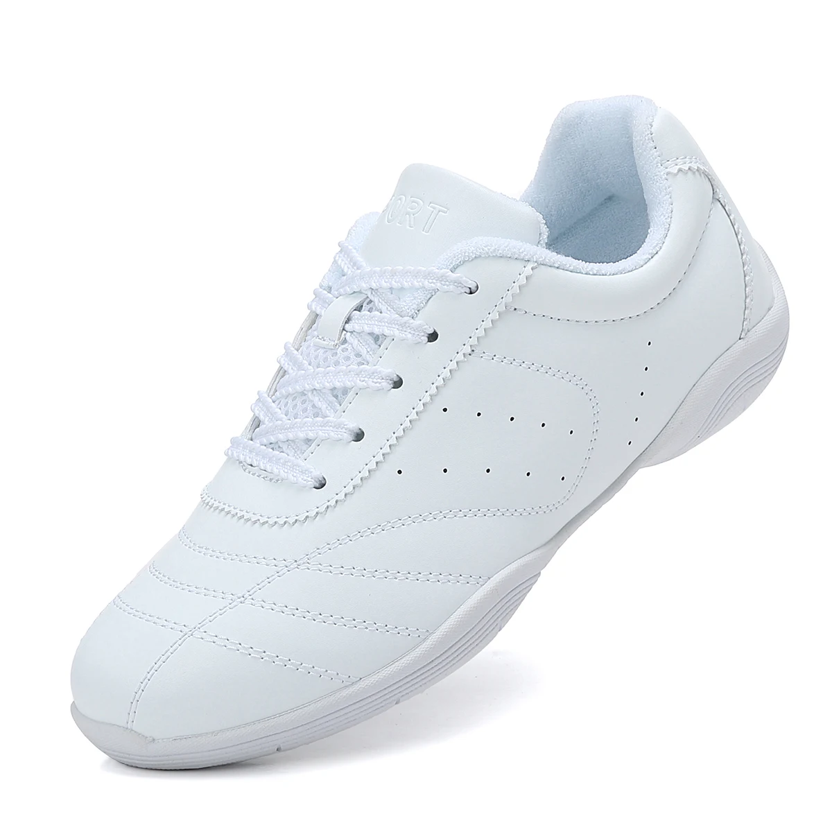 2555 Women Leather Cheerleading Training Shoes Non-slip Aerobics Sneakers Girls Fitness Gym Sports Dancing Workout Shoes