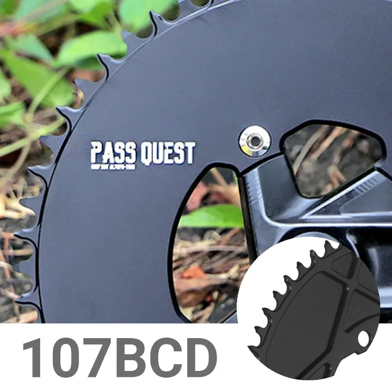 Звездочка PASS QUEST 107BCD для шатунов SRAM Rival 4 Bolt 1x AXS 12 скоростей круглая/овальная узкая/широкая
