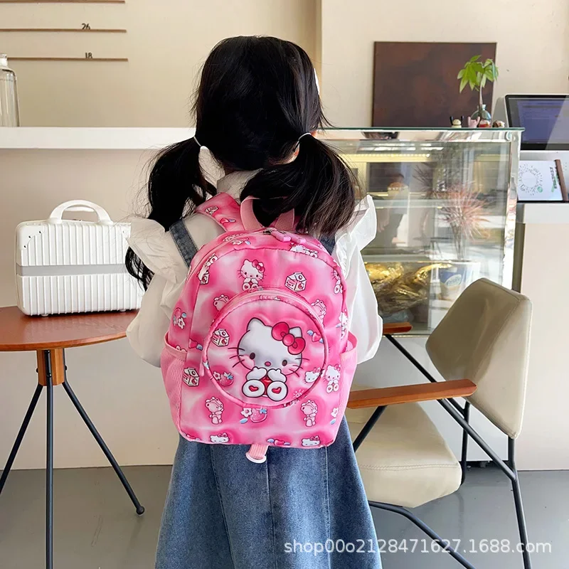 حقيبة ظهر كارتونية للأطفال هالو كيتي سينامورول فتاة بوي أكسفورد القماش مقاوم للماء لوازم الطلاب أنيمي الشكل Kawaii