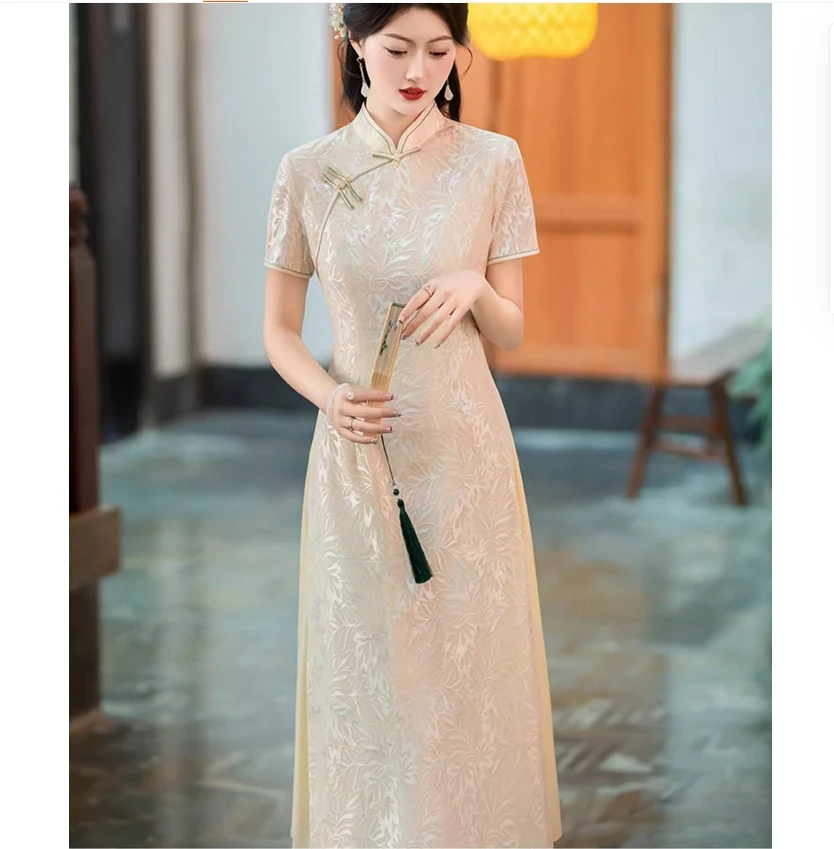 

Новое китайское платье Cheongsam для девочек, 2025 г., новый стиль, повседневная одежда, ретро, стиль Китайской Республики, улучшенный, элегантный и простой