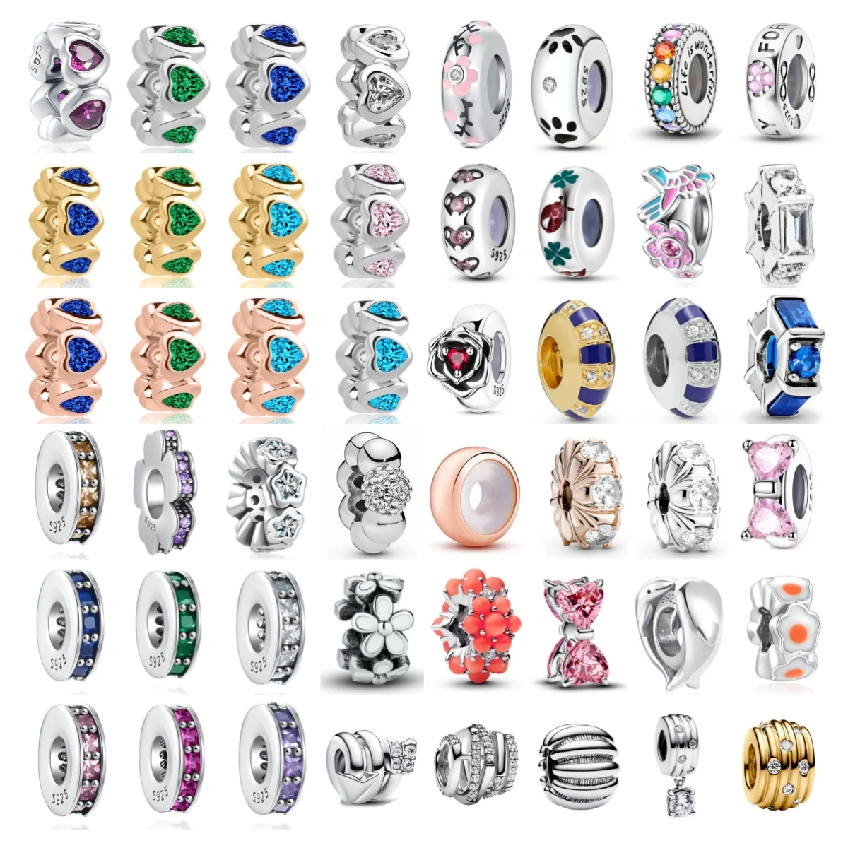 

NEW Love Heart Barrier Bead Charms 925 Silver Fit Original Bracelet Women Diy Jewelry Dangle Daily Necessities Ladybug Bird